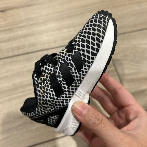 Adidas ZX Flux EL Black Snakeskin Infant Baby 5K Casual Sneaker Shoes S82614 - Picture 10 of 14